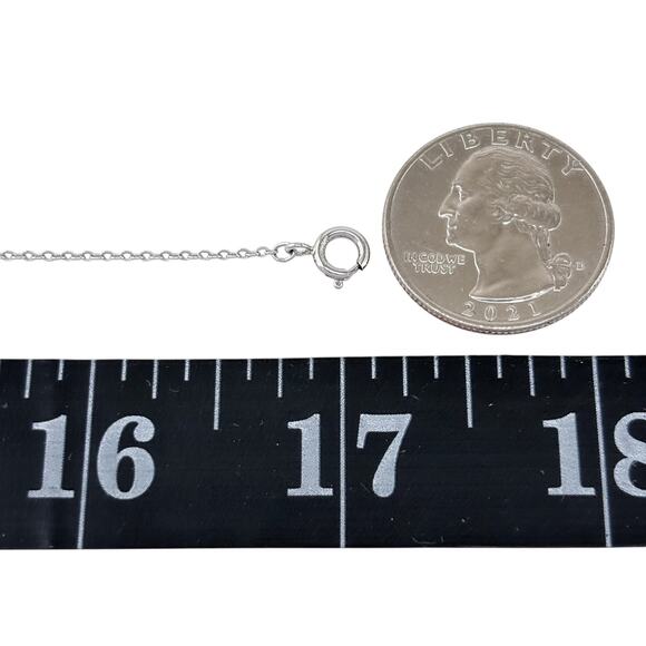 Cable Link Chain Necklace | Vintage Sterling Silver 925 17" - Picture 2 of 7